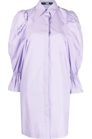 Karl Lagerfeld Puff-sleeve organic-cotton shirt dress