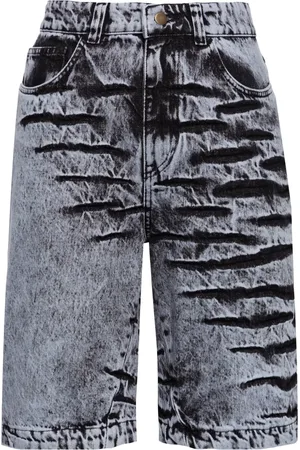 Masha Popova Bleach-wash denim shorts