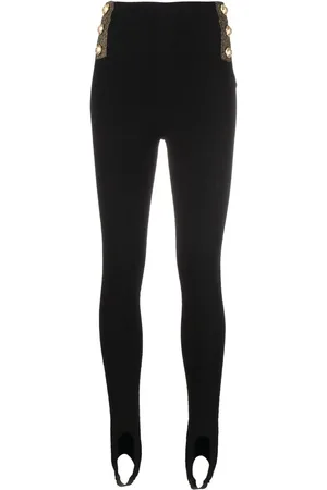 Balmain Button-embellished stirrup leggings