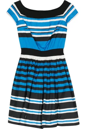 Prada 2000s striped flared mini dress