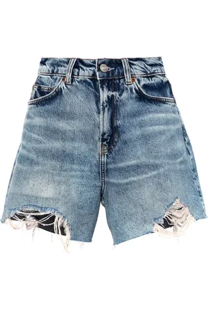 Reformation Acid-wash denim shorts