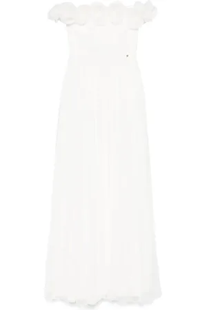 NISSA Floral-appliqué maxi dress
