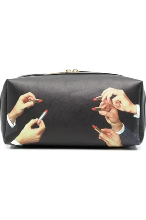 SELETTI Lipstick-print wash bag