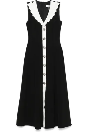 NISSA Scallop-collar midi dress
