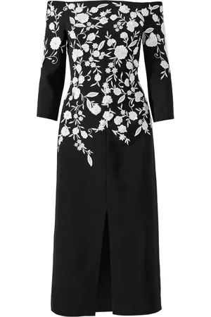 Carolina Herrera Floral-embroidered midi dress