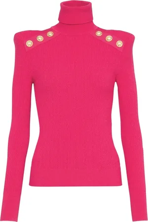 Balmain Roll neck padded shoulder jumper
