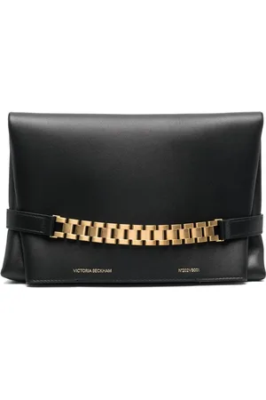Victoria Beckham Logo-print leather clutch bag