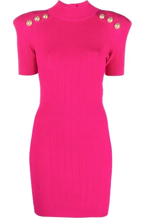 Balmain Ribbed knit short-sleeve dress
