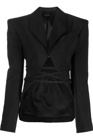 MUGLER Tie-fastening split blazer
