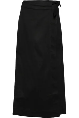 Ganni Wrap-around A-line midi skirt