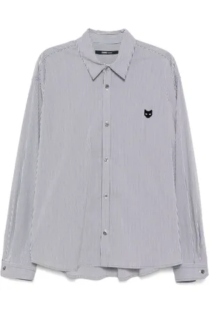 SONGZIO Curved-cut cropped shirt