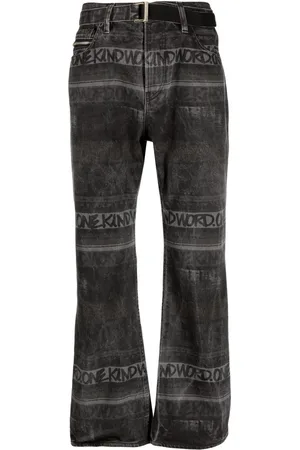 SACAI Logo-pattern denim jeans