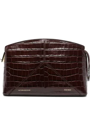 Victoria Beckham Croc-embossed clutch bag