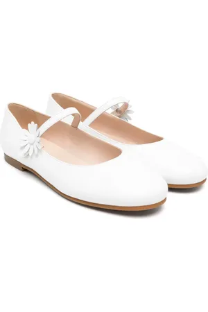 Il gufo Floral-appliqué ballet flats