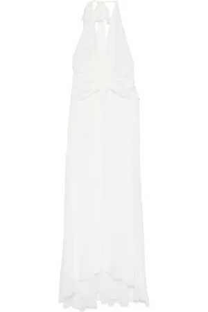 BLUMARINE Drape-detailing georgette maxi dress