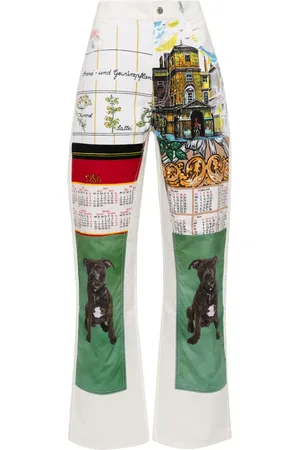 Marine Serre Regenerated flared trousers