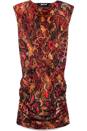 Roberto Cavalli Snake-print mini dress