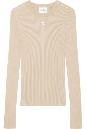 Courrèges Logo-embroidered ribbed jumper