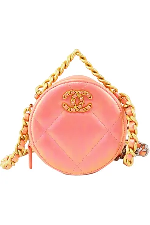 CHANEL 2020 Iridescent Lambskin 19 Round Clutch with Chain satchel