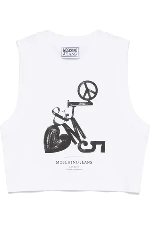Moschino Logo-print cropped top