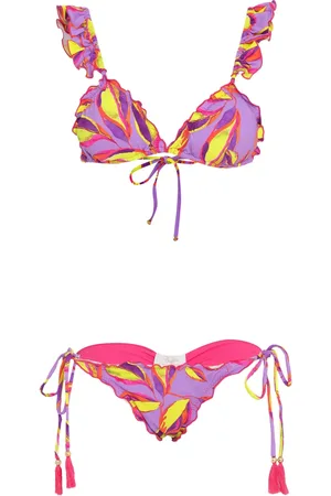 Brigitte Leaf-print bikini set