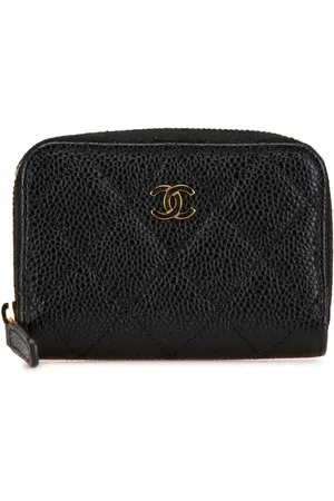 CHANEL 2021-2024 CC Quilted Caviar Zip Purse coin pouch