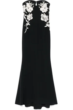 Elie saab Embroidered strapless dress