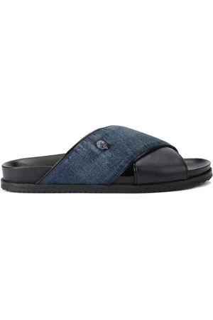 Kurt Geiger Baron denim cross-band sandals