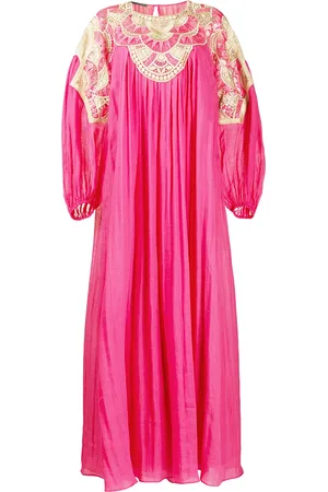 Alberta Ferretti Embroidered panel crinkled effect dress