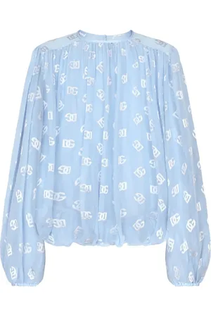 Dolce & Gabbana Monogram-jacquard semi-sheer blouse