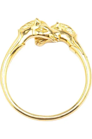 Hermès 2000-2024 Plated Cheval Double Horse Bangle costume bracelet