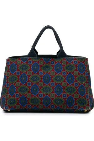 Prada 2013-2024 Large Canvas Printed Canapa satchel