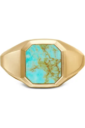 David Yurman 18K yellow Streamline® Signet turquoise ring