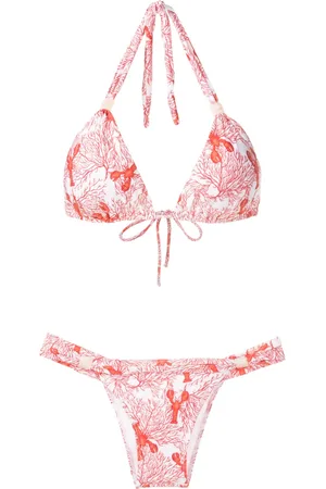 Brigitte Sea life-print bikini set