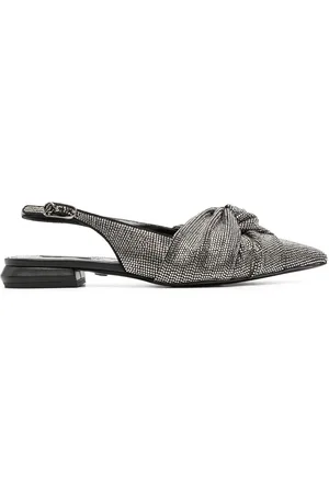 Roberto Cavalli Crystal-embellished slingback ballerinas
