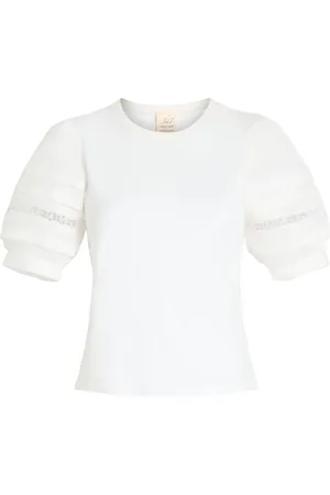 Cinq A Sept Corianna ruffle-detail cotton T-shirt