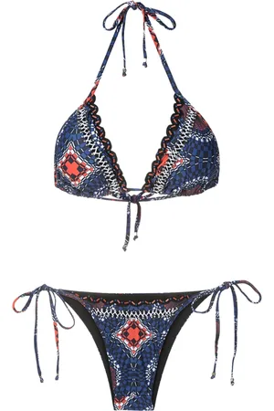 AMIR SLAMA Embroidered triangle-cup bikini