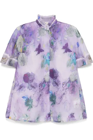 SHIATZY CHEN Mandarin-collar printed shirt