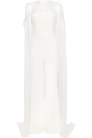 ISABEL SANCHIS Cape-overlay train jumpsuit