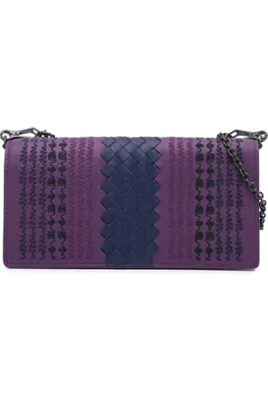 Bottega Veneta 2012-2024 Nappa Intrecciato Embroidered Continental Wallet on Chain crossbody bag