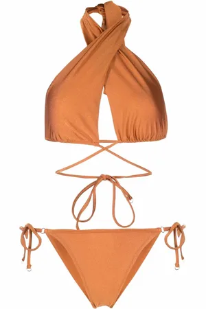 Noire Swimwear High-shine triangle-cup bikini set
