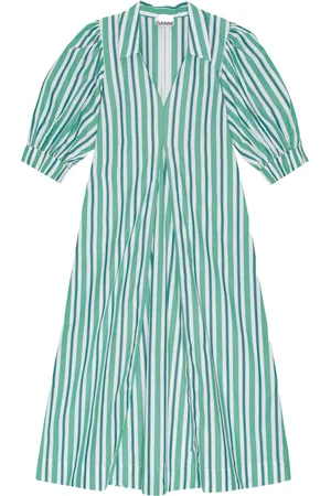 Ganni Striped organic cotton shirtdress