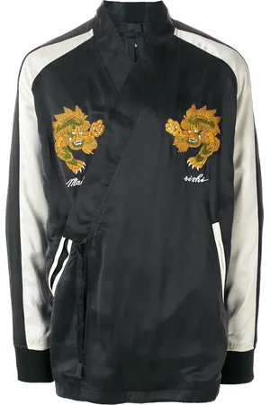 Maharishi Embroidered wrap tied jacket