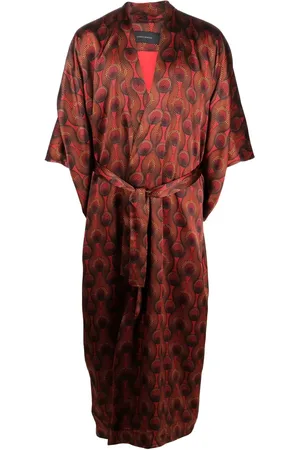 OZWALD BOATENG Geometric-print tie-waist jacket