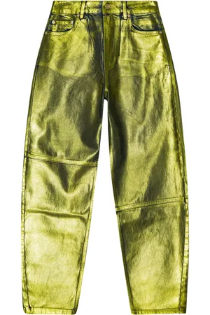 Ganni Stary foiled tapered jeans