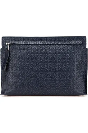 Loewe 2016 Embossed Leather Anagram Repeat T clutch bag