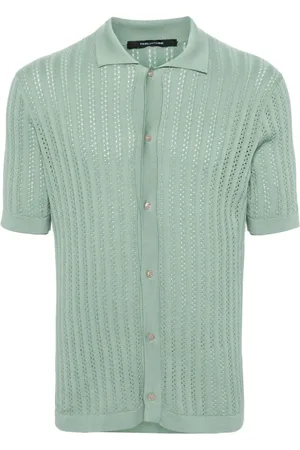 TAGLIATORE Jesse pointelle-knit polo shirt