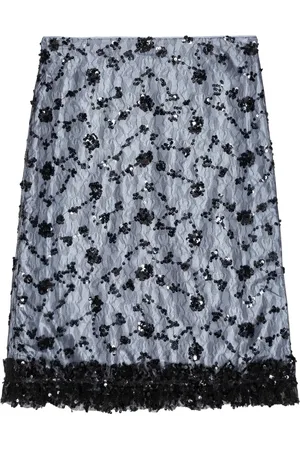 Ganni Sequinned tulle skirt