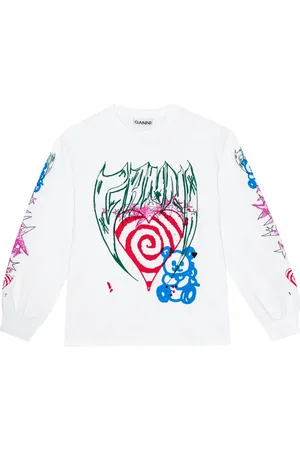 Ganni Graphic-print organic-cotton blend sweatshirt