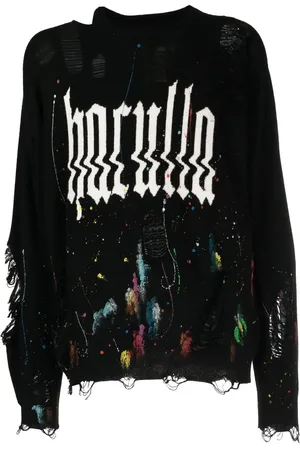 HACULLA Glitched distressed logo-print jumper